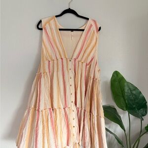 Free People Cream Mini Dress large